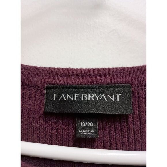 Lane Bryant Womens Peplum Sweater Size 18/20 Burgundy Bell Sleeve Pullover BOHO - Picture 3 of 10